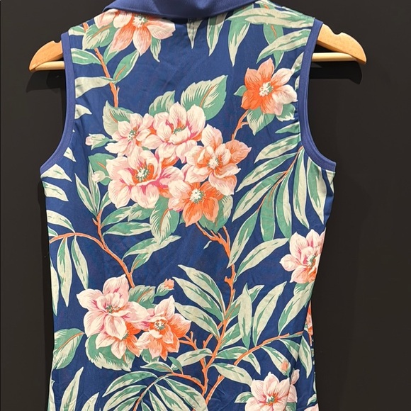 RLX Ralph Lauren Women's Blue Floral Sleeveless Golf/Tennis/Pickleball Top NWT - Picture 10 of 11